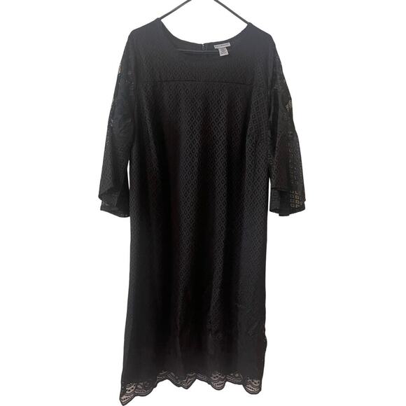 Catherine’s Dresses & Skirts - Catherine’s Diamond Lace Overlay Midi Shift Dress